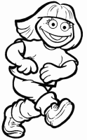 A coloring page of sesame street